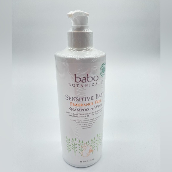 Babo Botanicals Sensitive Baby Fragrance-Free 2-in-1 Shampoo & Wash - Picture 1 of 7